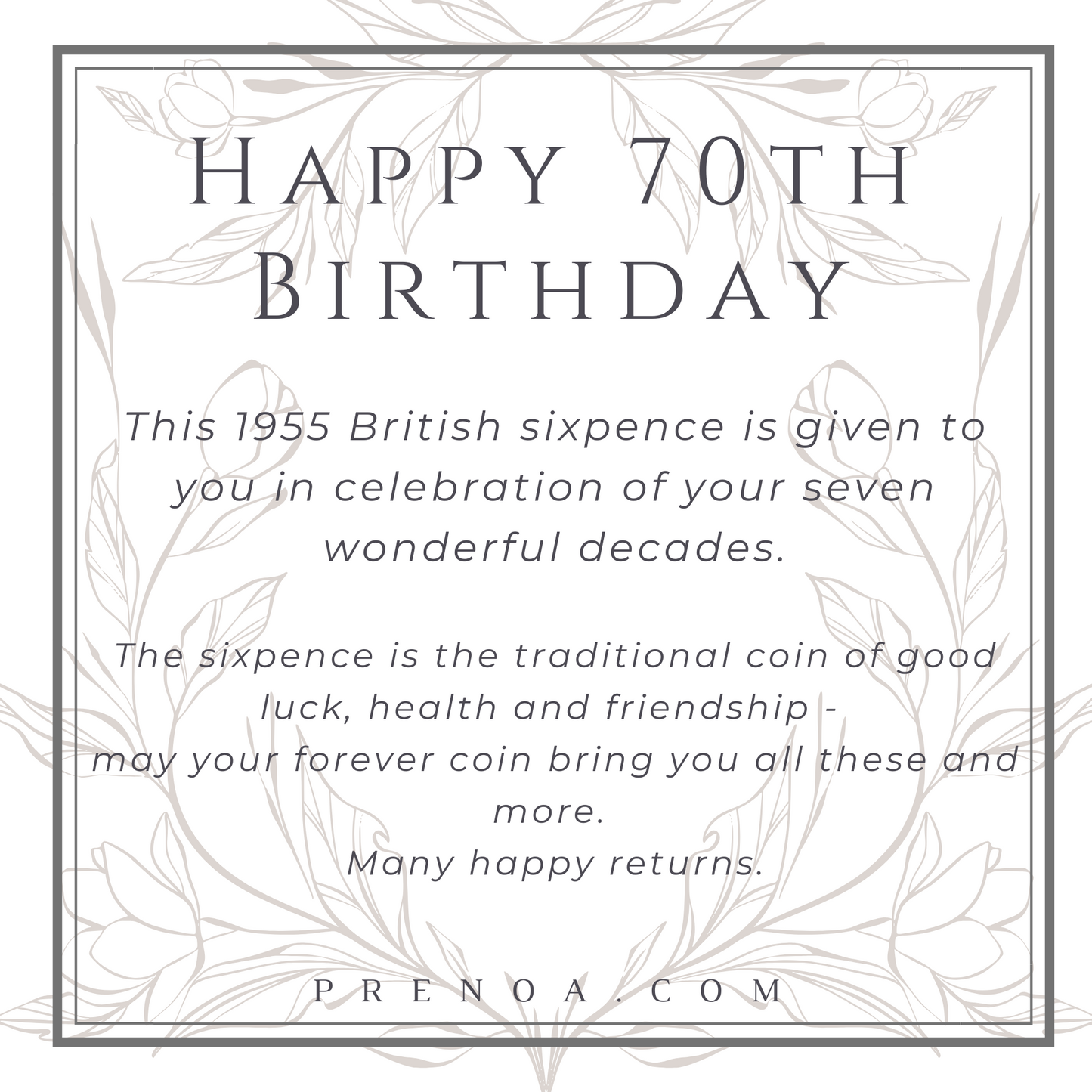 1955 Sixpence Coin Pendant - March Birthstone