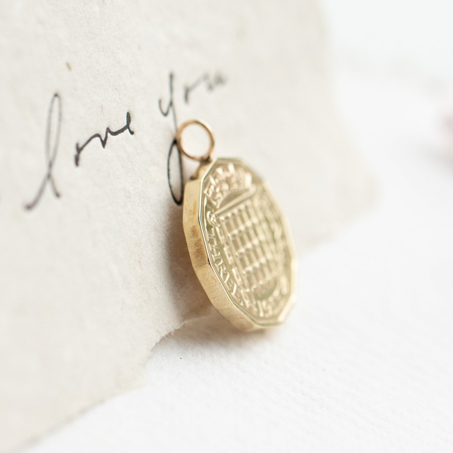 Gold coin char, gold coin pendant gift for his or her 70th birthday. British coin.