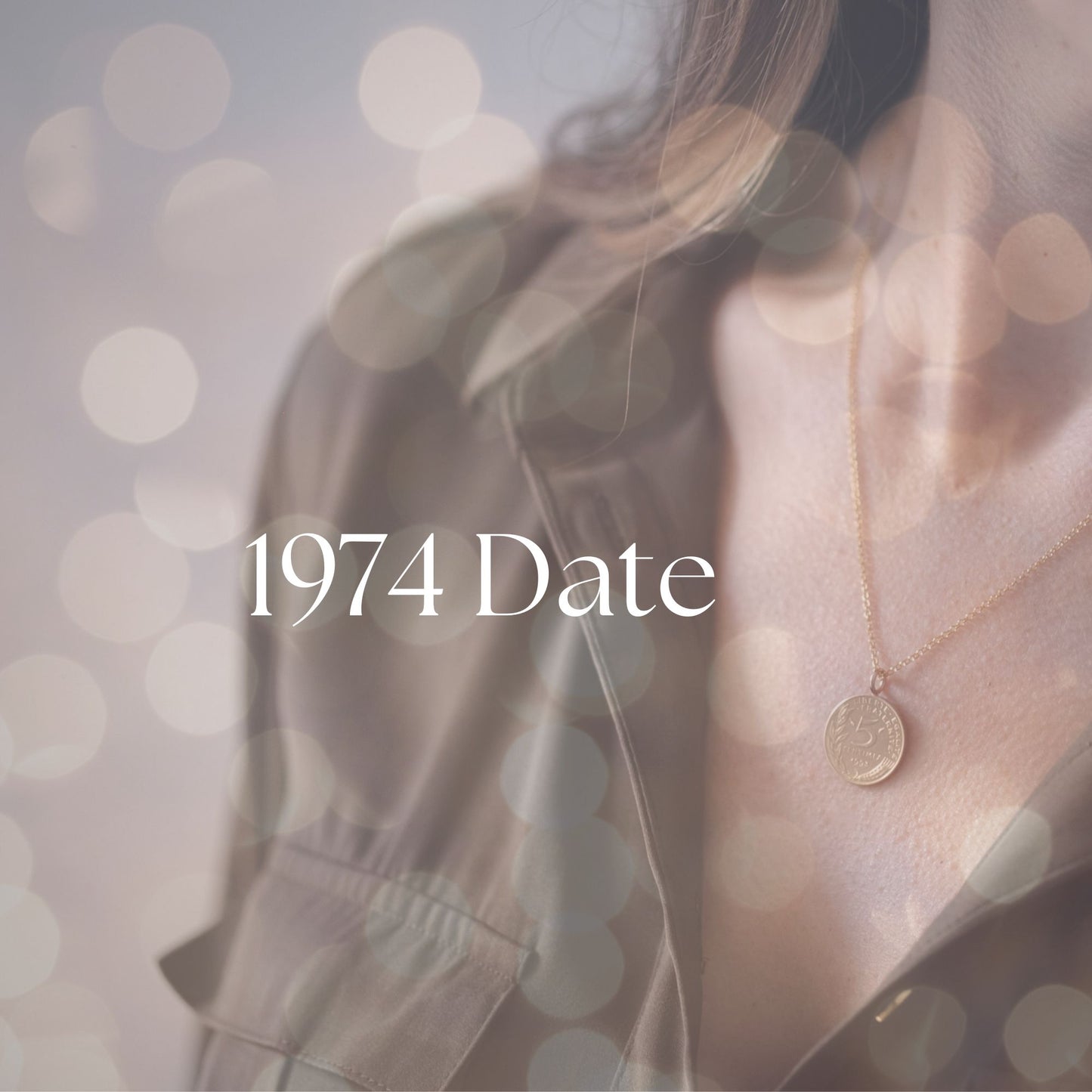1974 French Coin Midi Necklace - Birthstone - 50th Anniversary