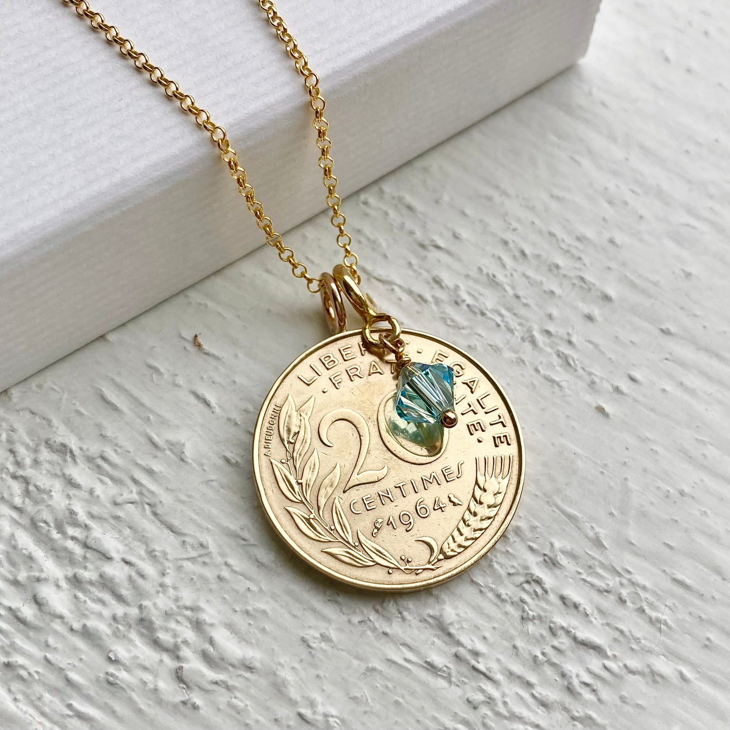 French Gold Coin Necklace -1964