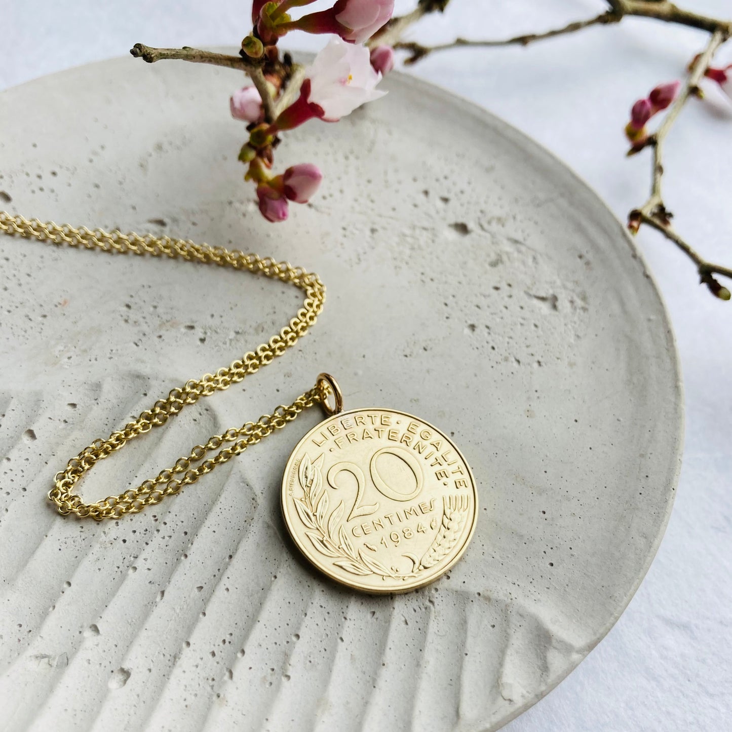 1984 French Coin Necklace - 40th Birthday
