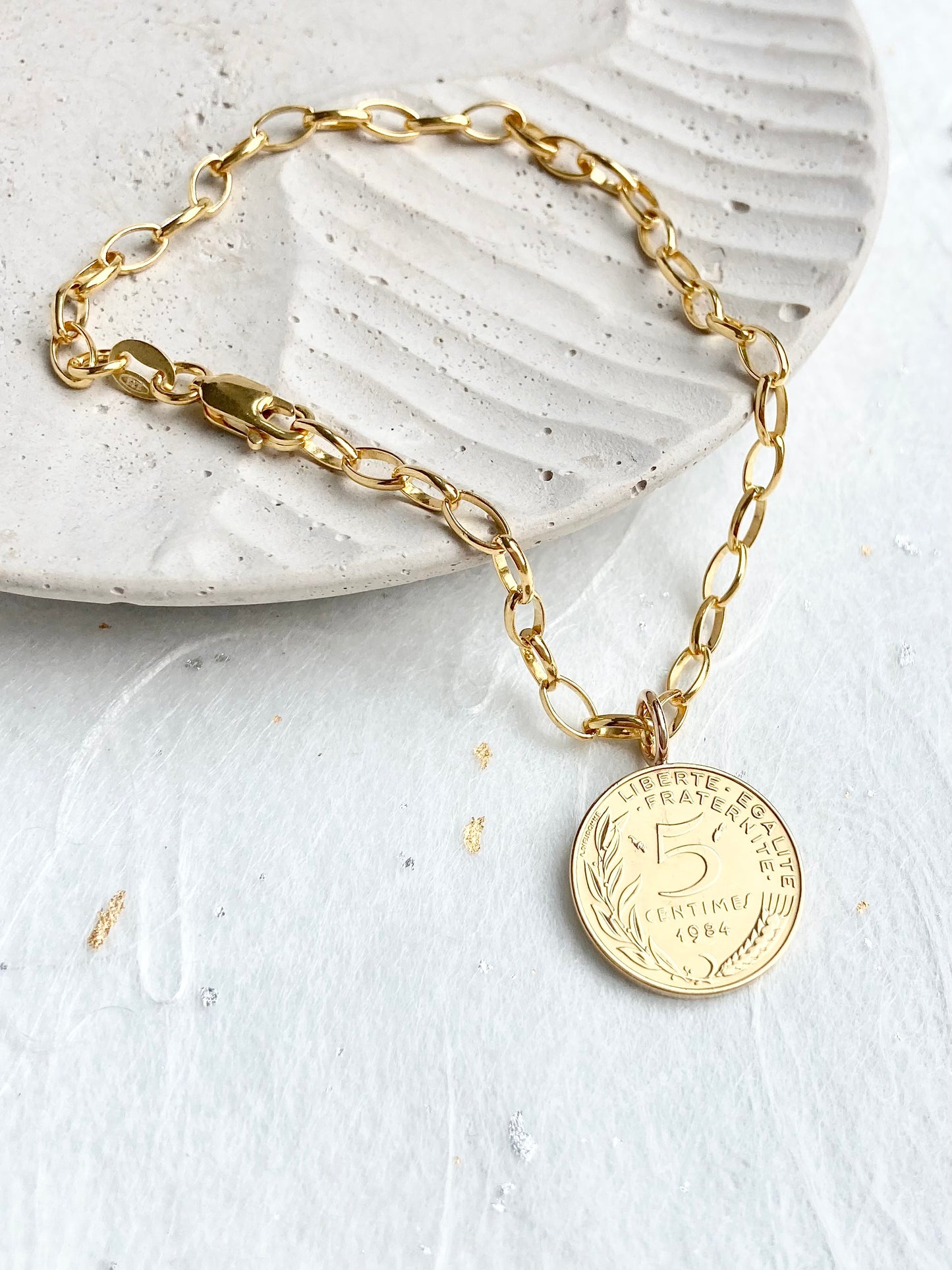 1984 French Coin Bracelet - 40th Gift