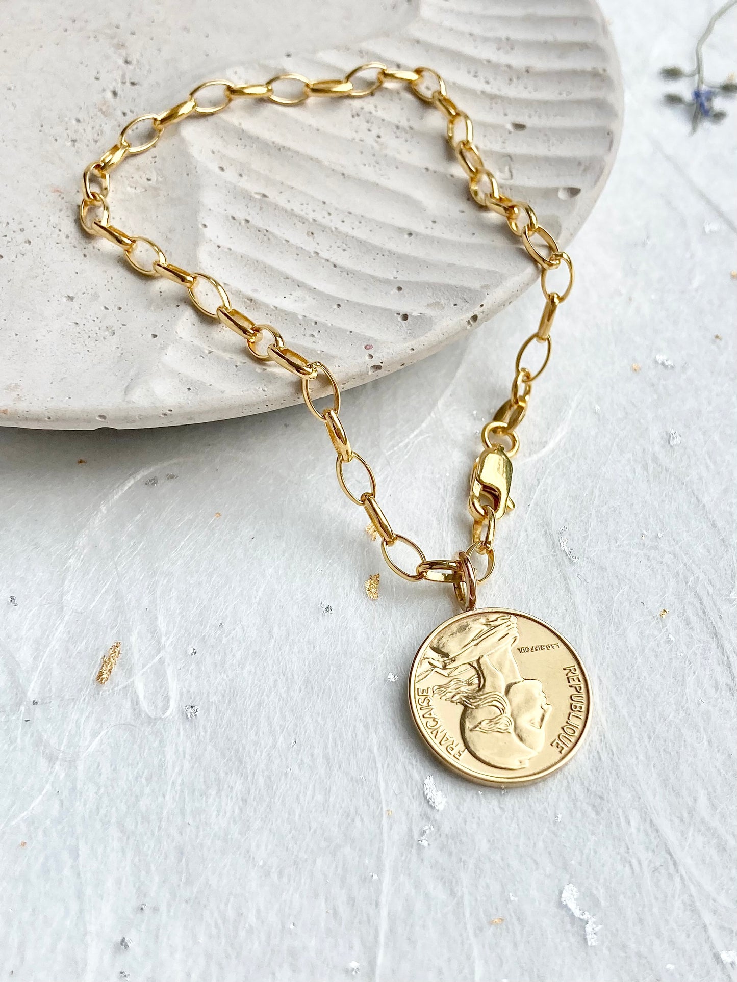 1984 French Coin Bracelet - 40th Gift