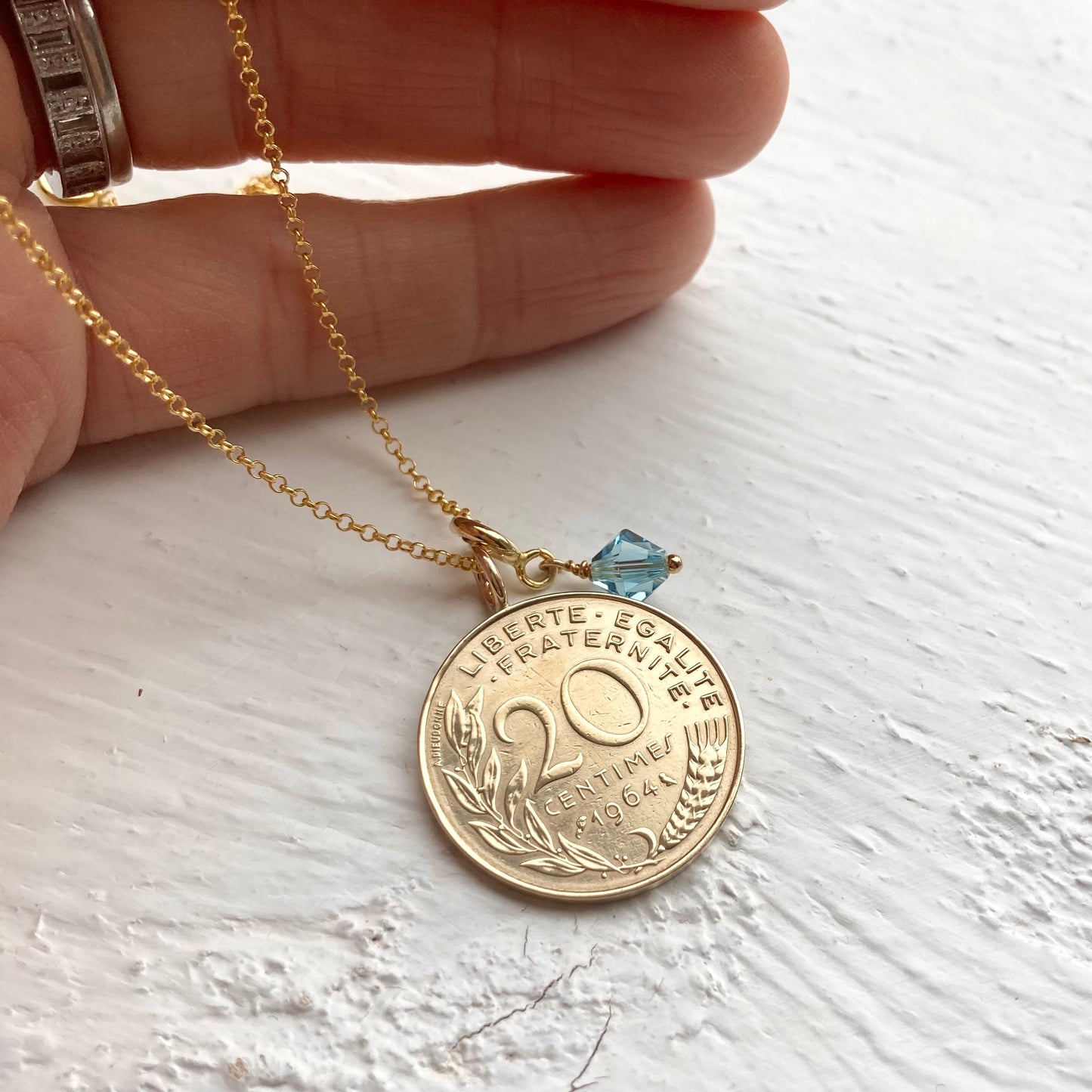 French Gold Coin Necklace -1964