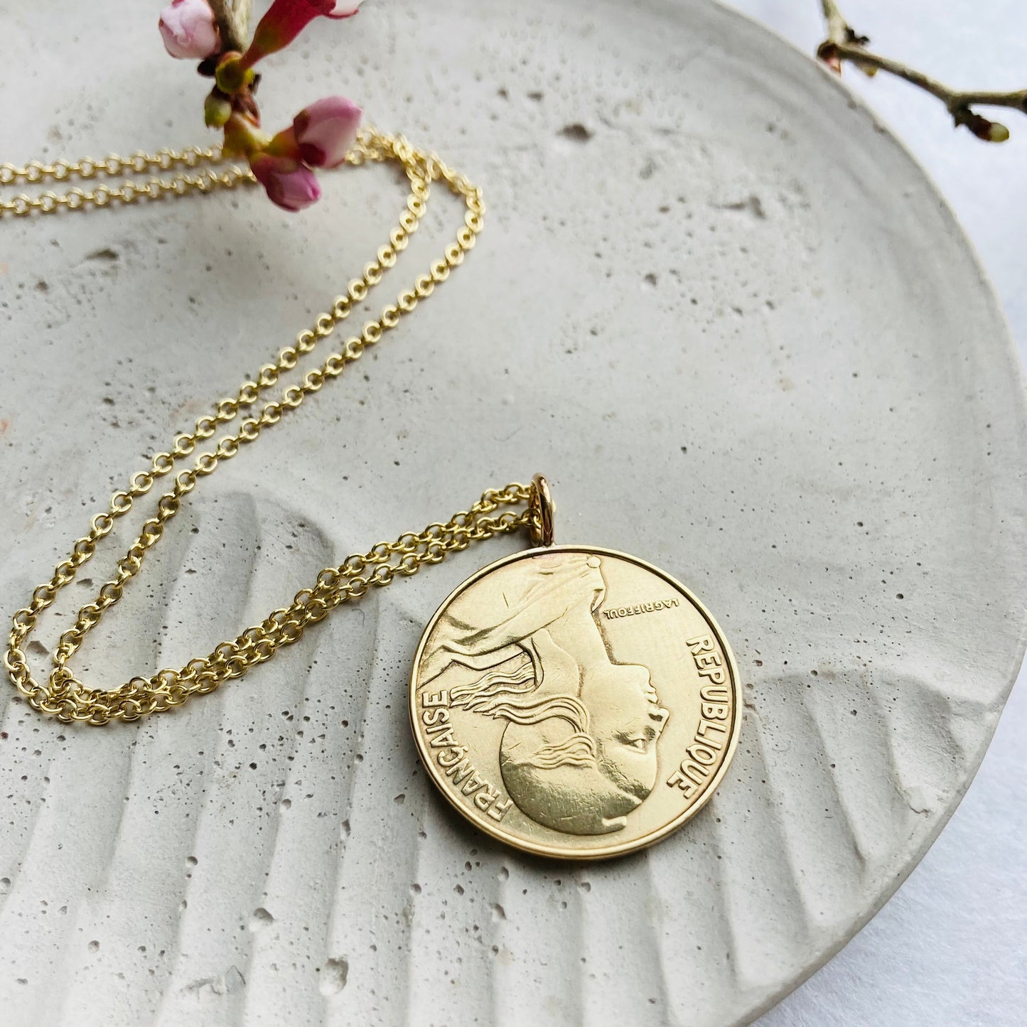 1984 French Coin Necklace - 40th Birthday