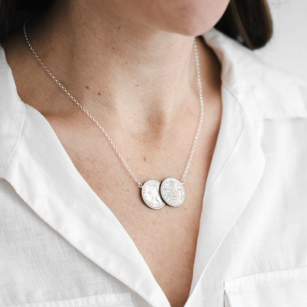 Double Coin Necklace for 70th