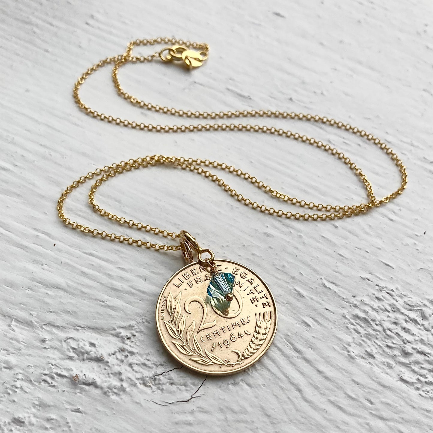 French Gold Coin Necklace -1964