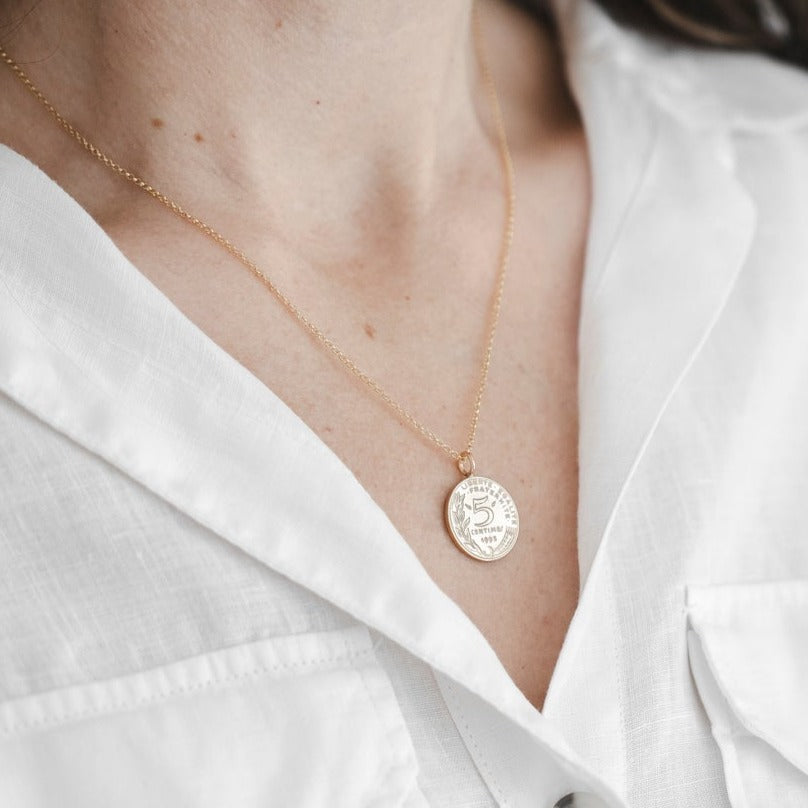 French Gold Coin Necklace