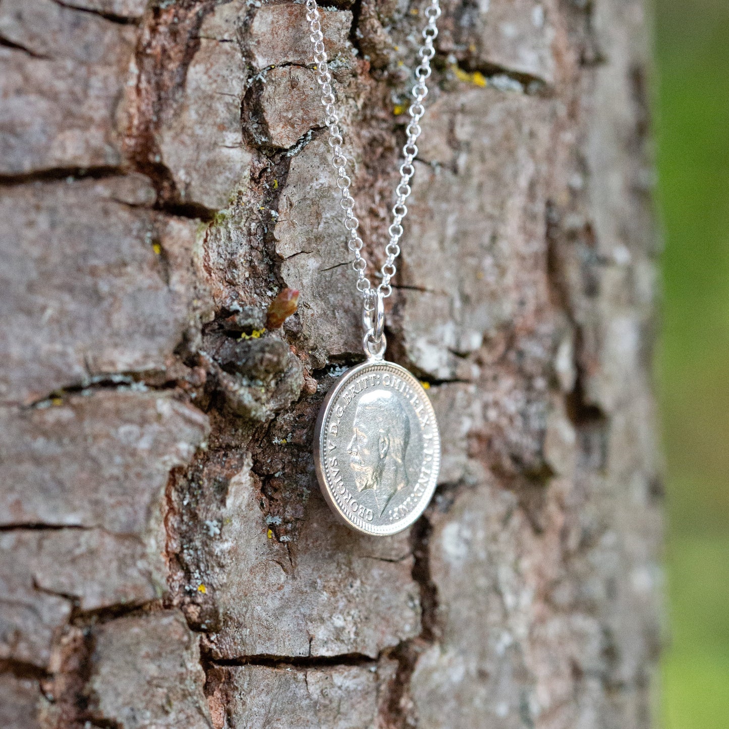 Real vintage silver coin, handcrafted in a unique coin necklace and pendant for a silver anniversary gift for her. Sterling silver chain.