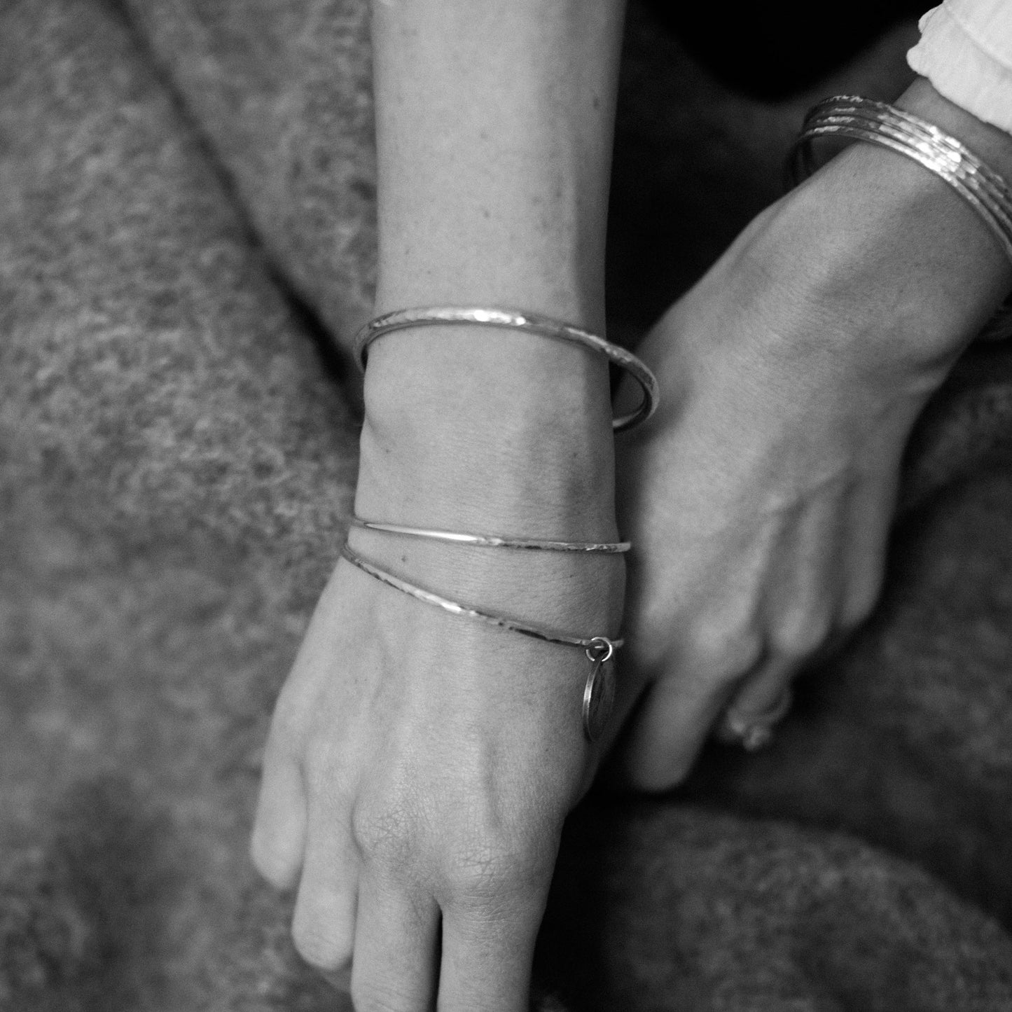 'God Save the King' Sterling Silver Bangle