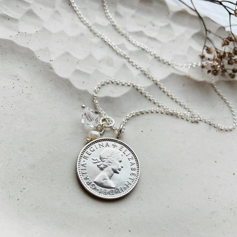 British Queen Elizabeth 1954 coin necklace for women, 70th gifts