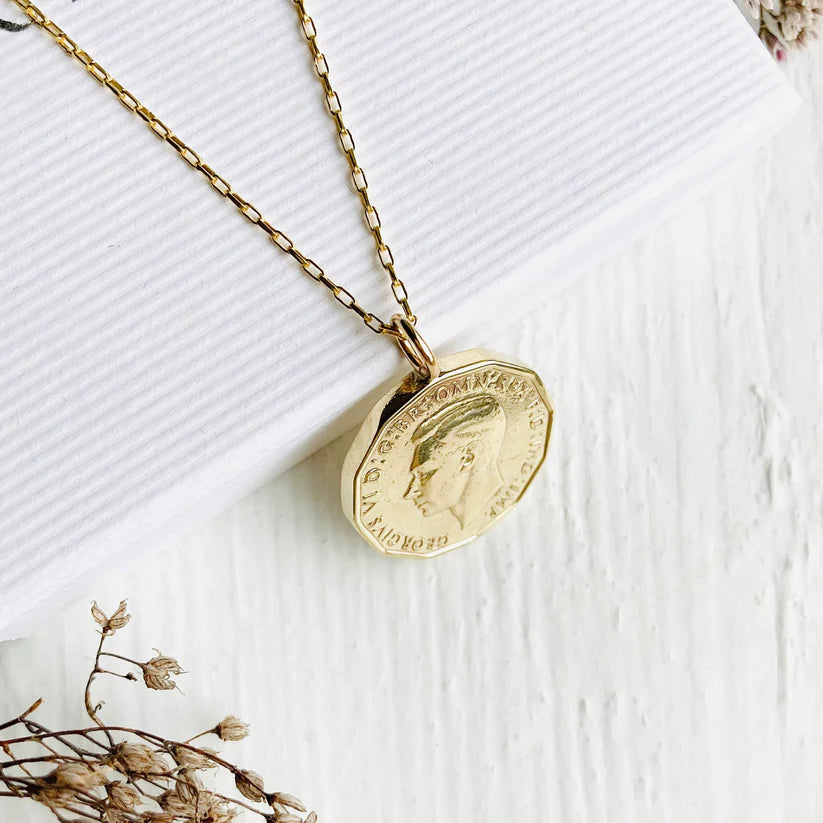 George IV Gold Coin Necklace, coin pendants for women and men by Prenoa