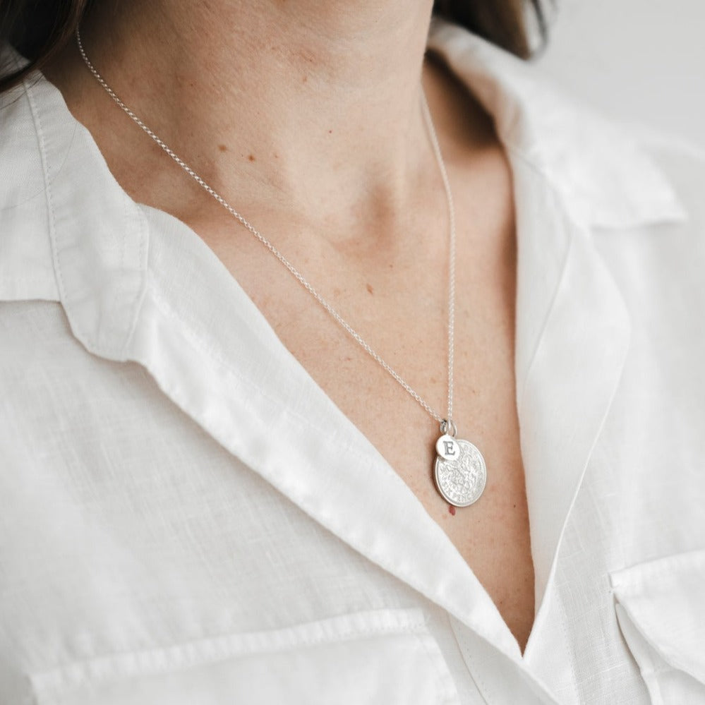 Sterling Silver Initial Charm for Prenoa Necklaces