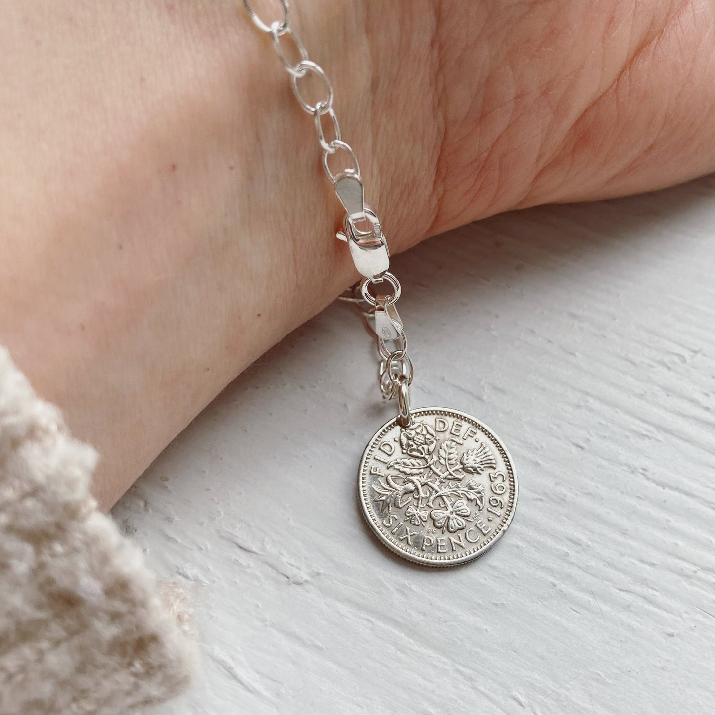 The Christmas QEII Sixpence Bracelet