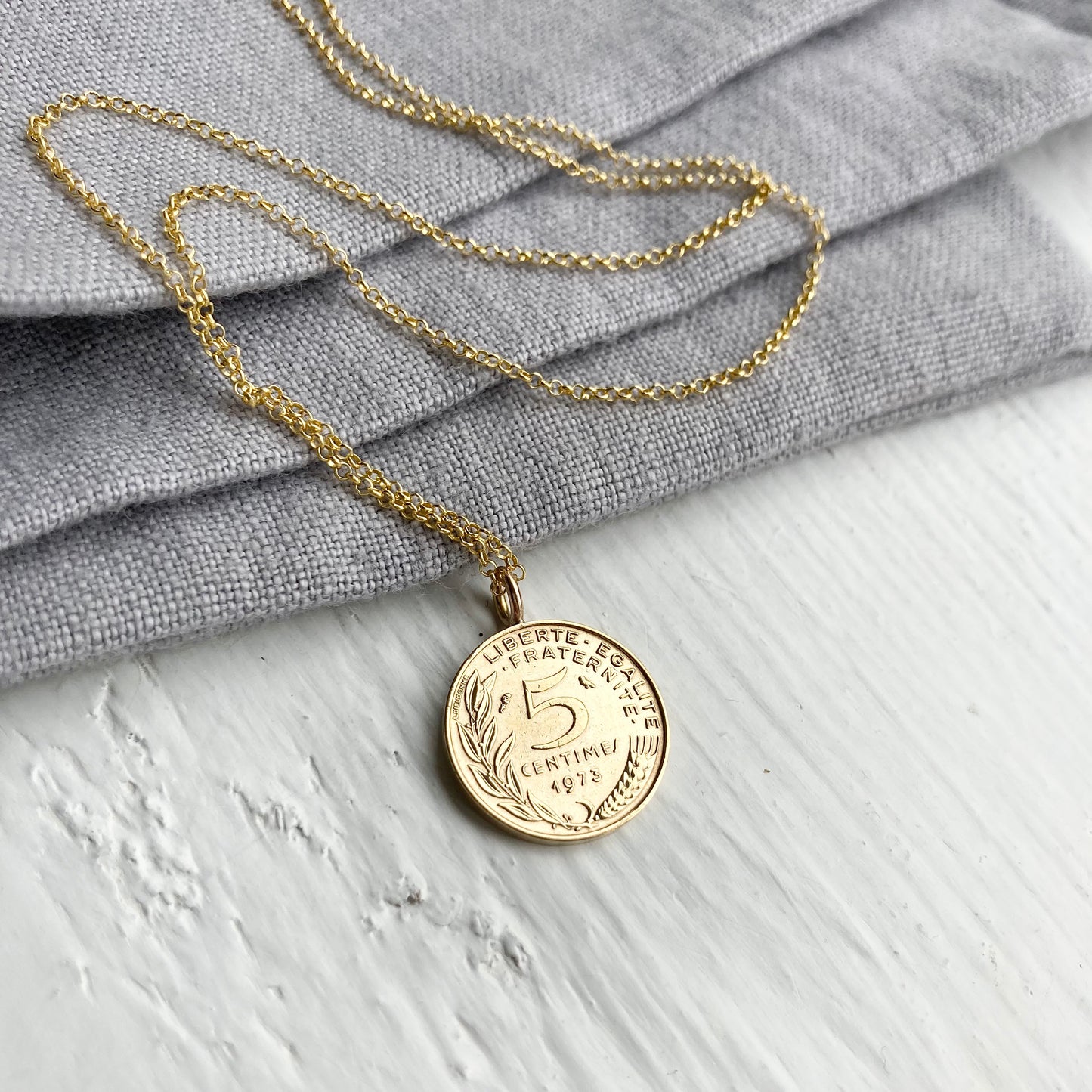 1973 French Mini 50th Coin Necklace
