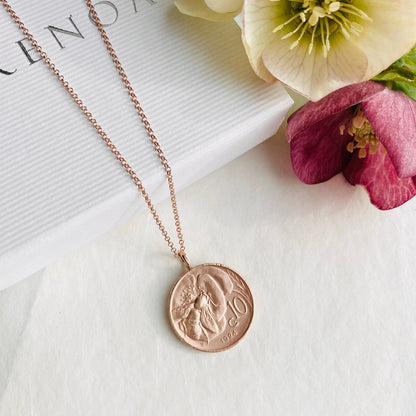 1924 Bee Coin - Rare Pendant Necklace