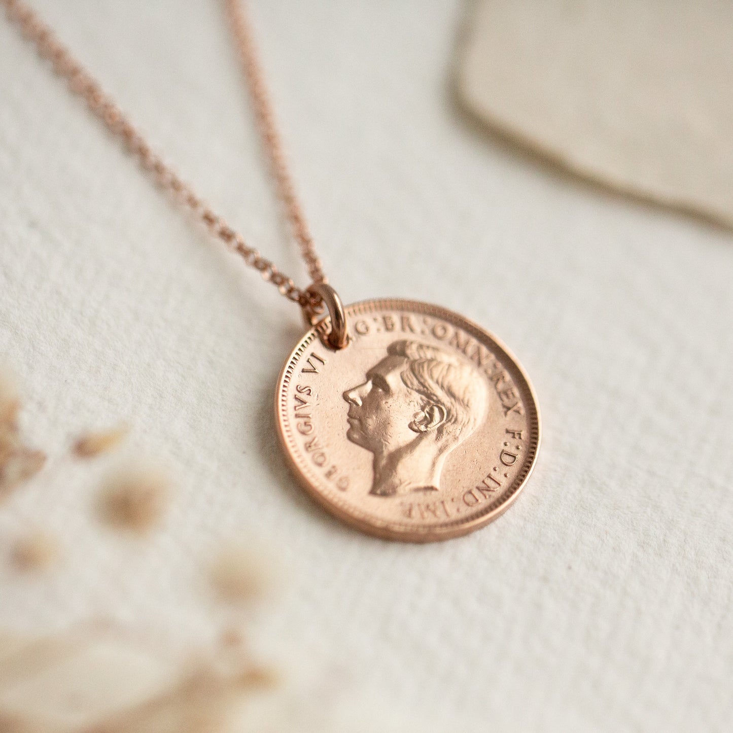 Coin pendant, bronze coin, real British coin necklace, coin pendant, coin jewellery.