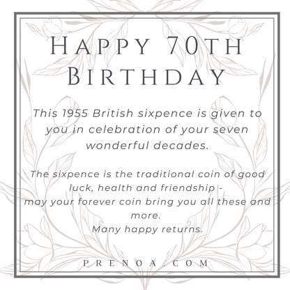 1955 Sixpence Coin Necklace for 70th