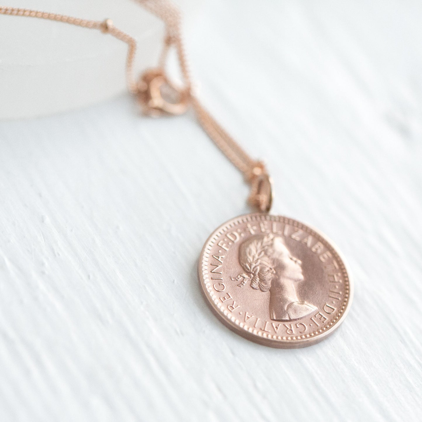 Bronze and Rose Gold Farthing Necklace - 1955