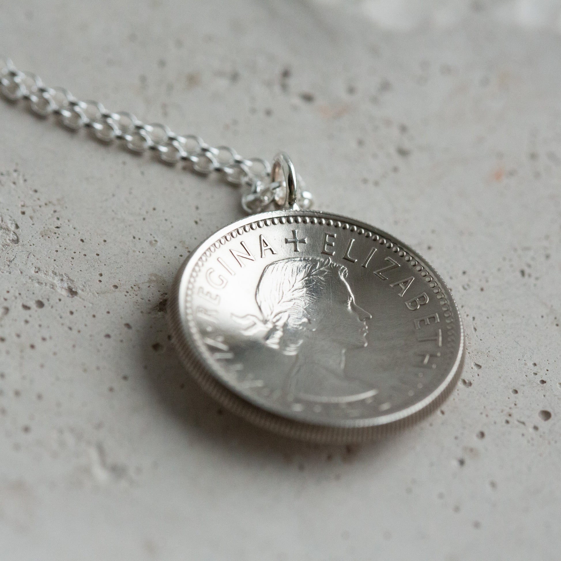 60th silver coin pendant, gifts for men and women.