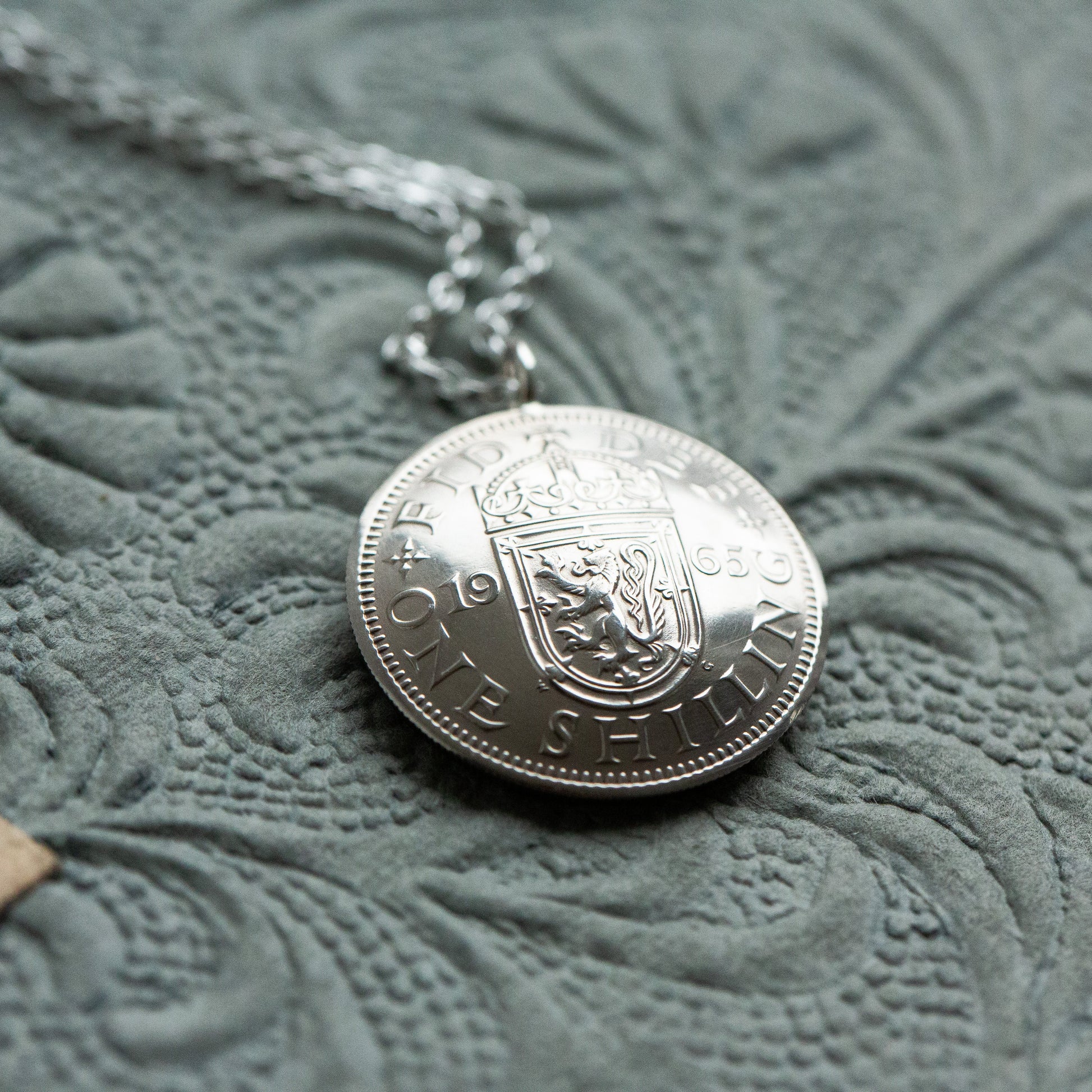 Silver coin pendant, gifts for 60th. 