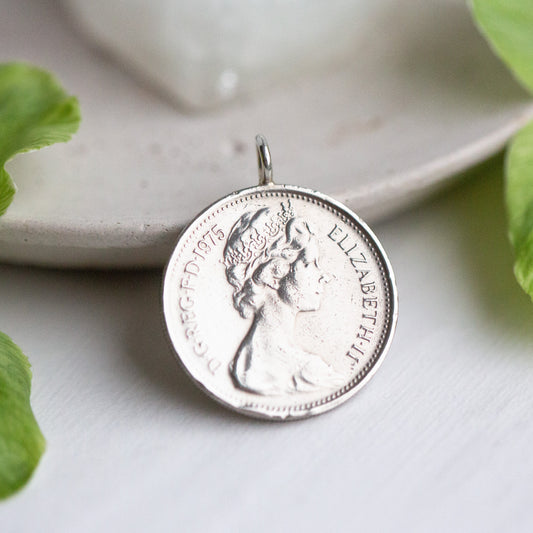 50th birthday gift, silver coin necklace, silver coin pendant, gift for 50th anniversary. 