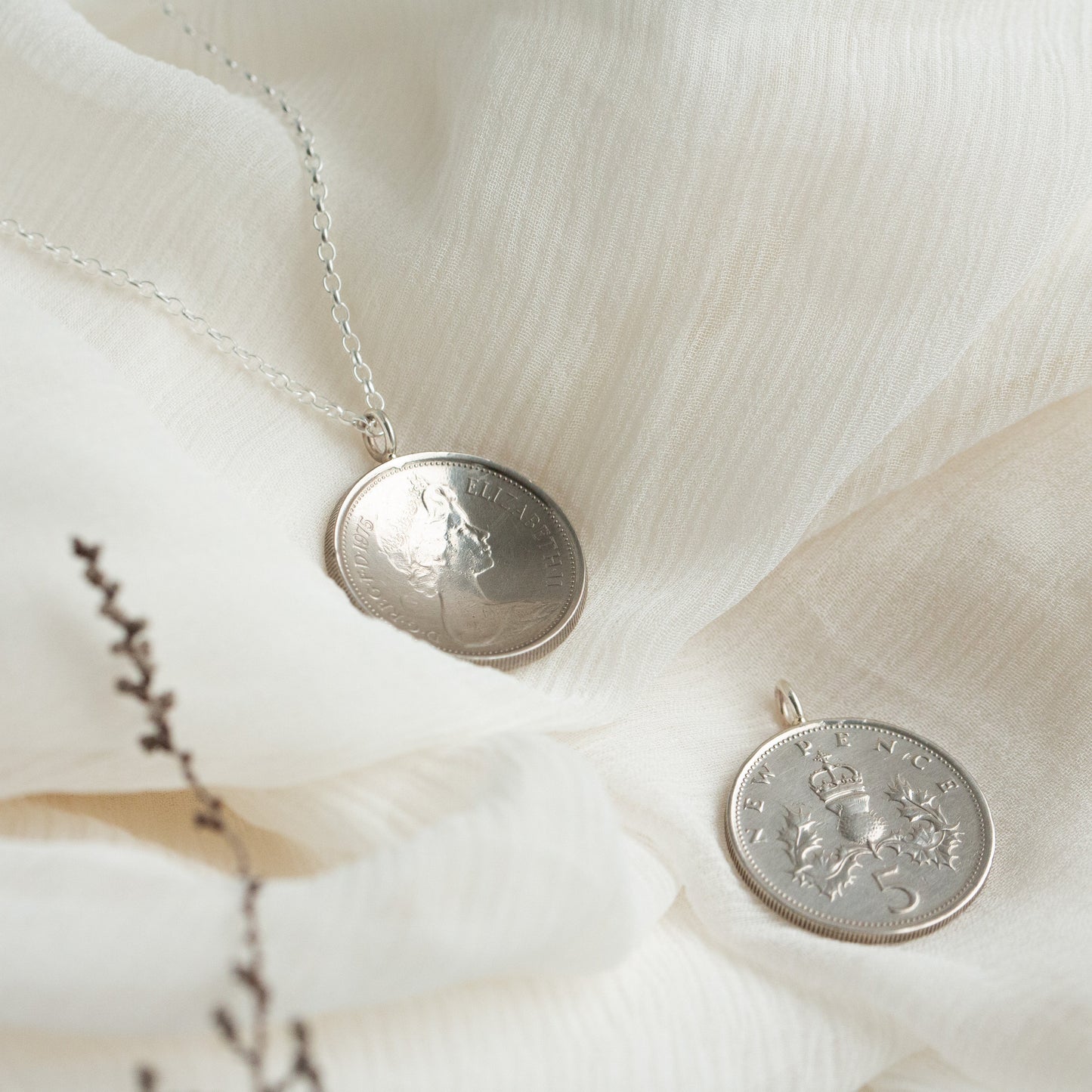 silver coin pendants are great gifts for a 50th birthday, 1975 coin pendant. 