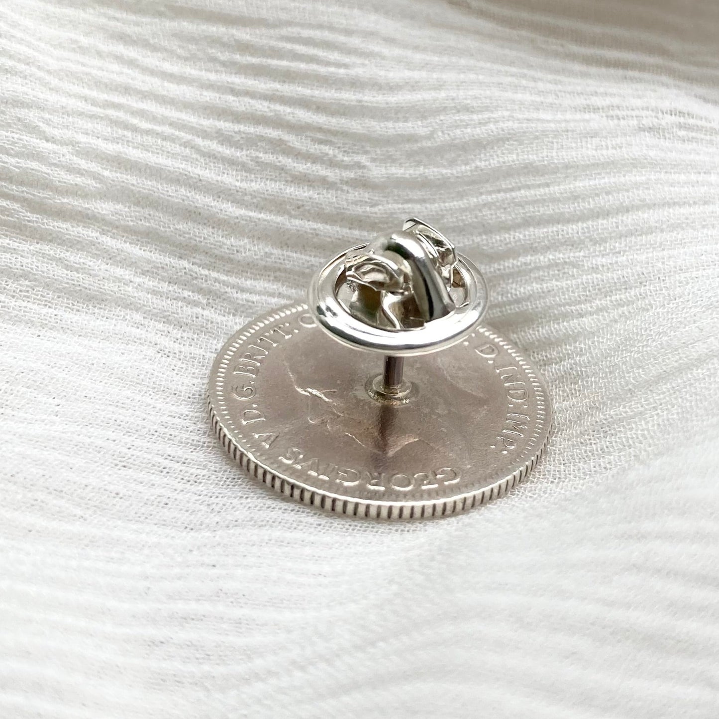 Acorns Sixpence Sterling Silver Brooch Pin