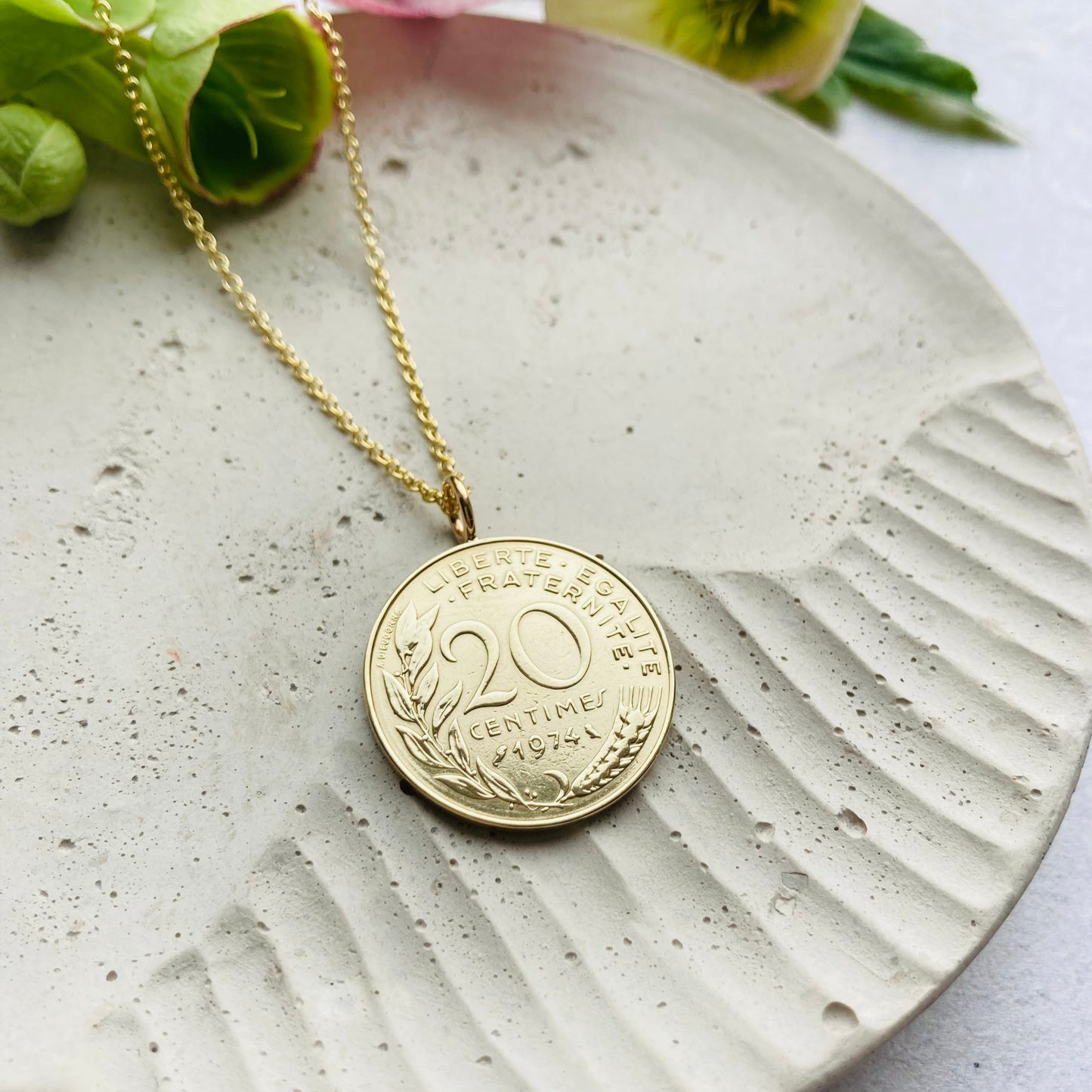 French Coin Necklace Gift for Women