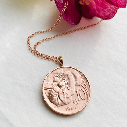 1924 Bee Coin - Rare Pendant Necklace