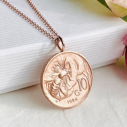 1924 Bee Coin - Rare Pendant Necklace