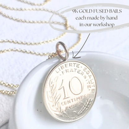 French Double Coin Necklace
