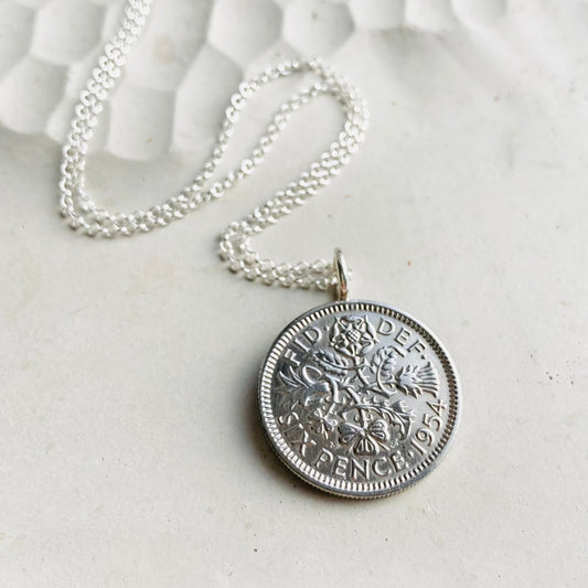 1954 Sixpence Coin Necklace