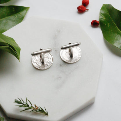 Christmas Acorns and Oak Leaves Mens Cufflinks