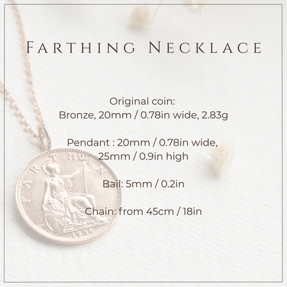 Farthing Bronze Rose Gold Necklace - 1937-1955