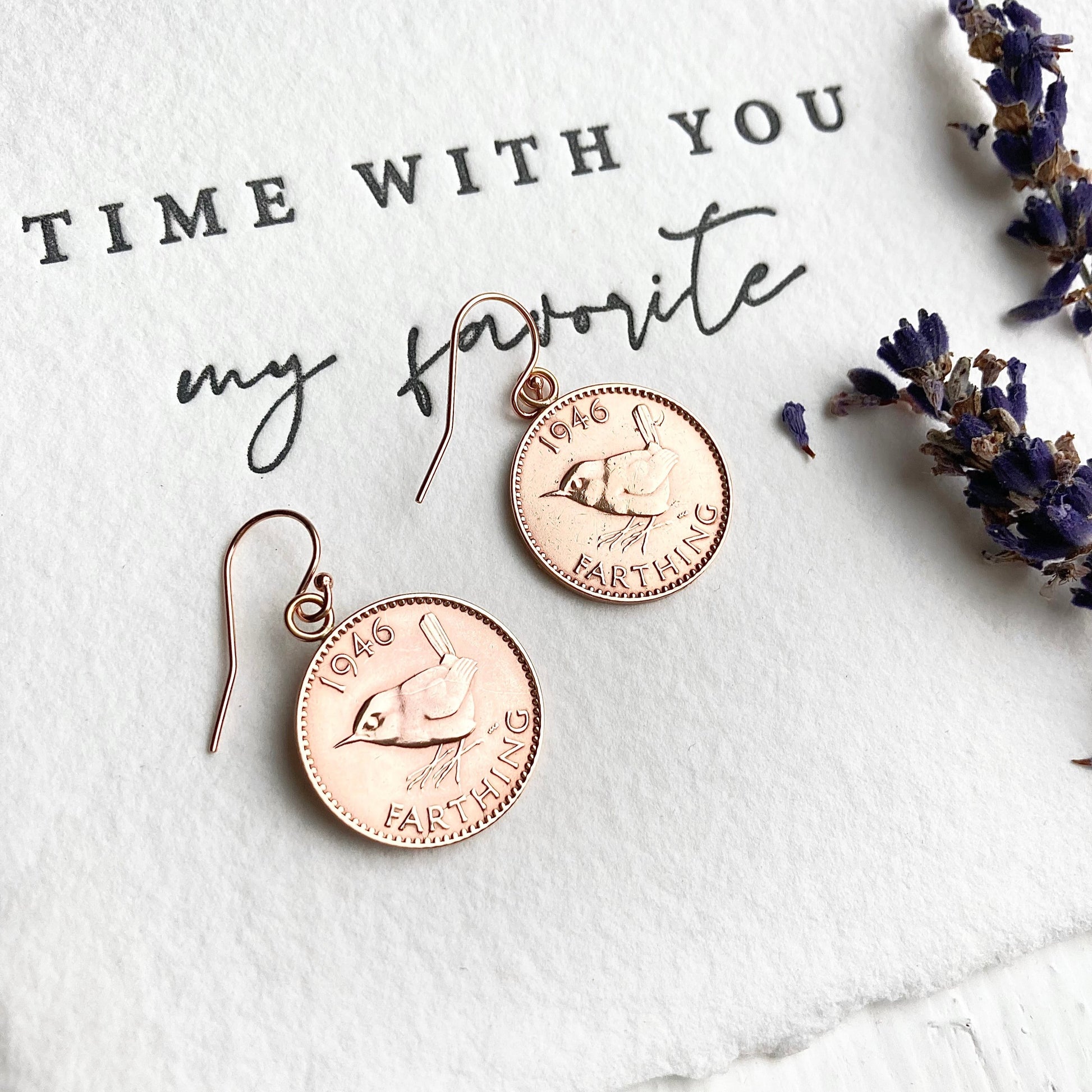 wren farthing earrings, gifts for her