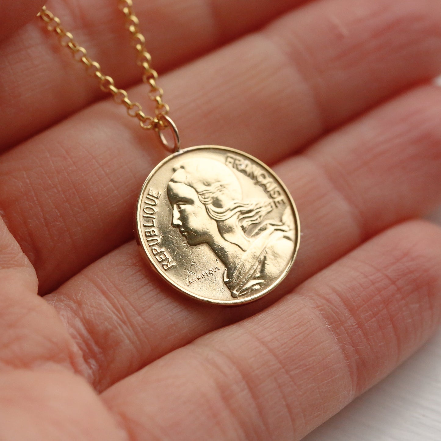 Marianne French Coin Necklace