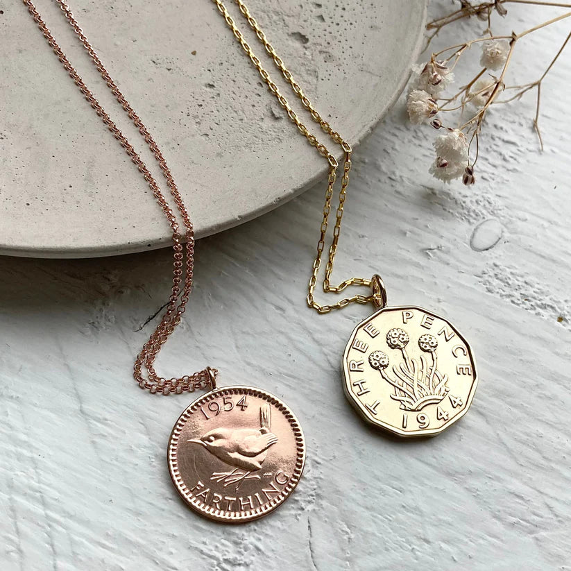 Coin necklaces by Prenoa 80th gifts for women