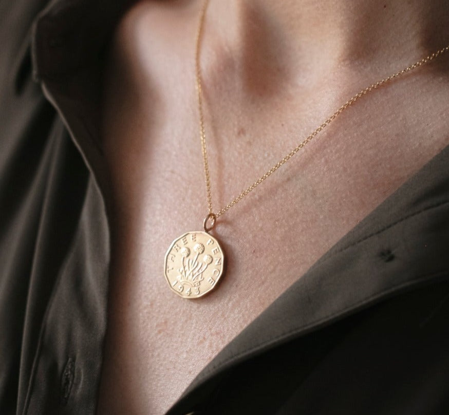 Three Pence Thrift Coin Necklace