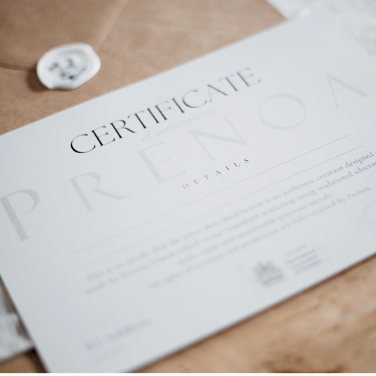 Prenoa Certificate of Authenticity