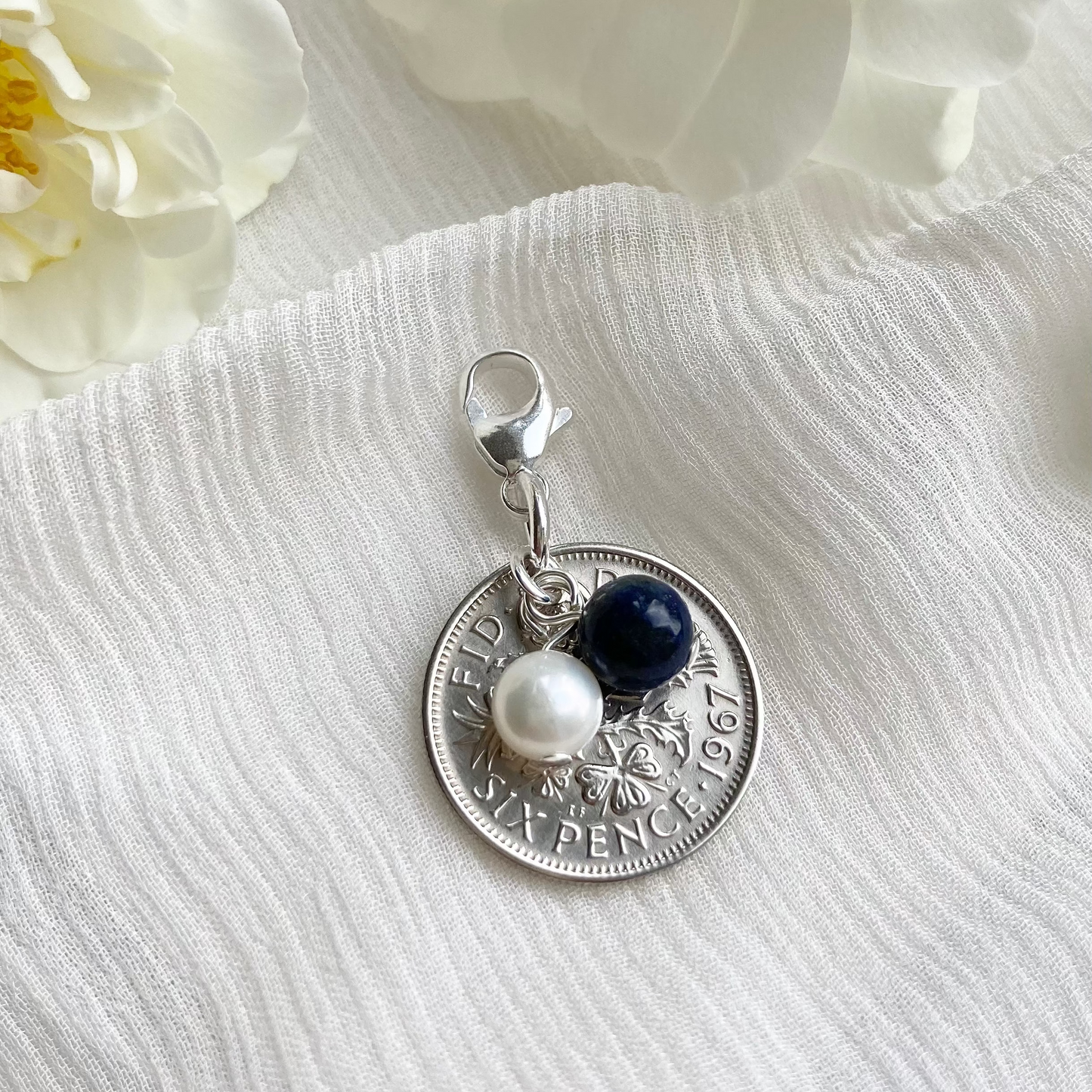 Something Old to Blue- Silver Sixpence Wedding Bridal Charm