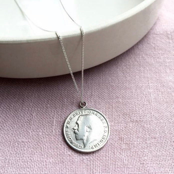 Wear Your Crown Three Pence Silver Necklace