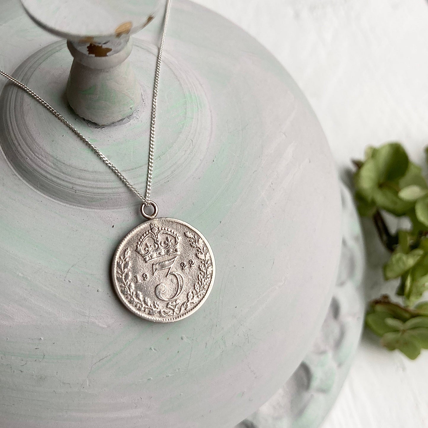 Wear Your Crown Three Pence Silver Necklace