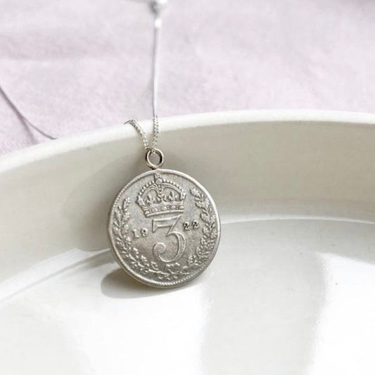 Wear Your Crown Three Pence Silver Necklace