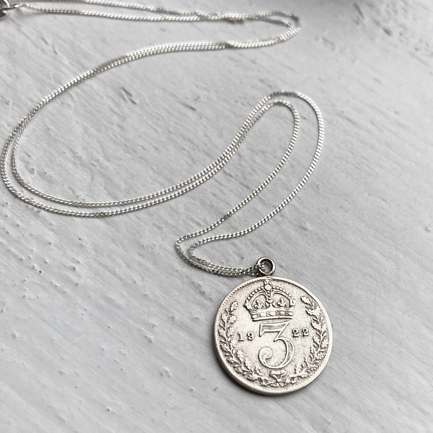 Wear Your Crown Three Pence Silver Necklace