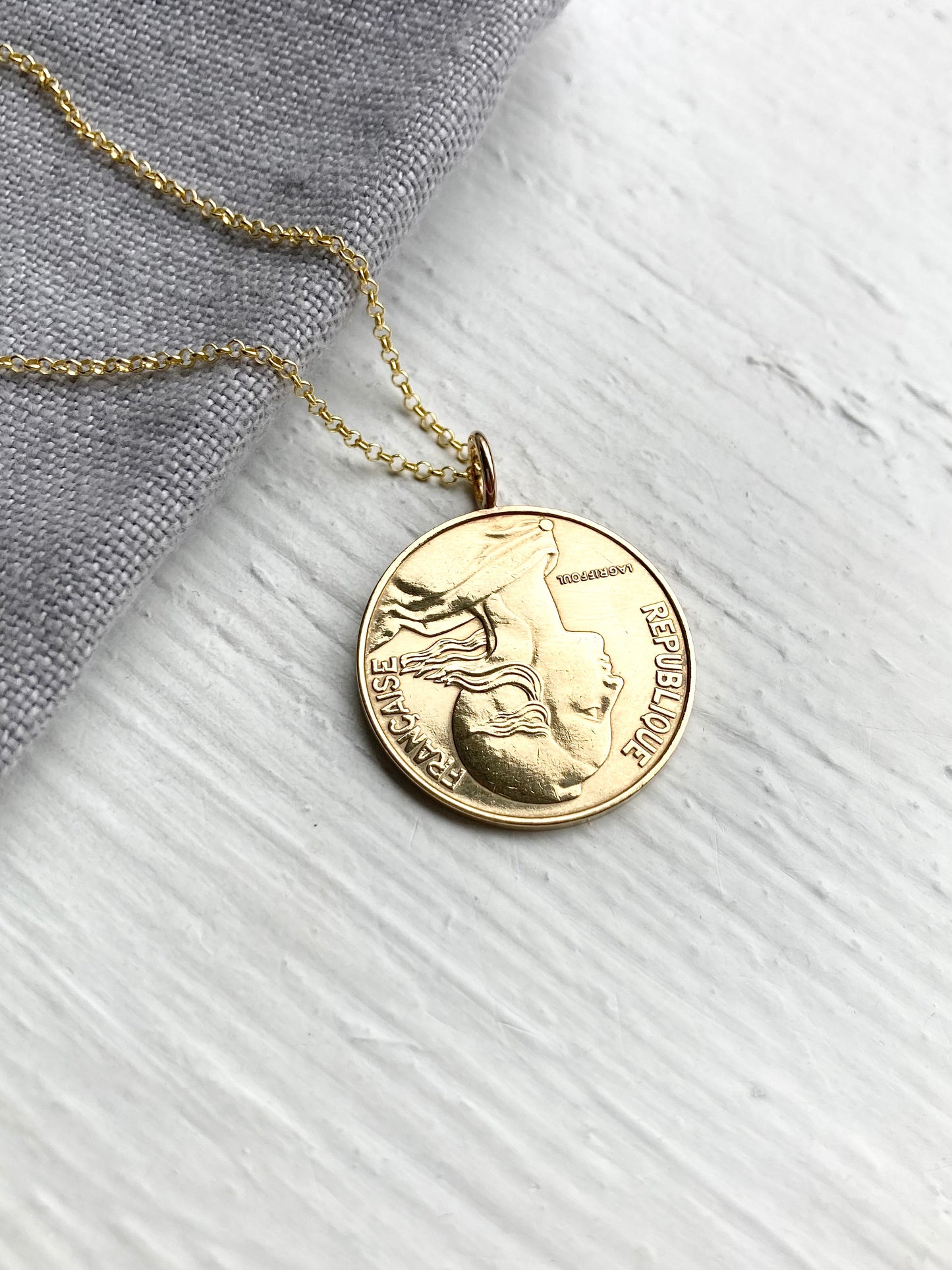 1983 French Coin Necklace - 20 Centimes