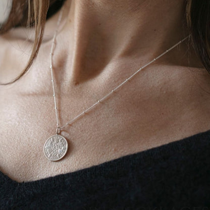 Sixpence for her shoe, necklace gift for bride