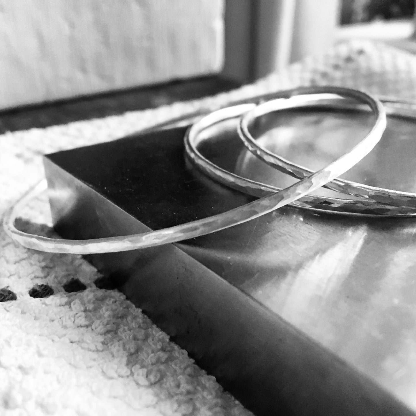 Ring of Roses - Sterling Silver Infinity Bangle - 9ct Rose Gold Filled