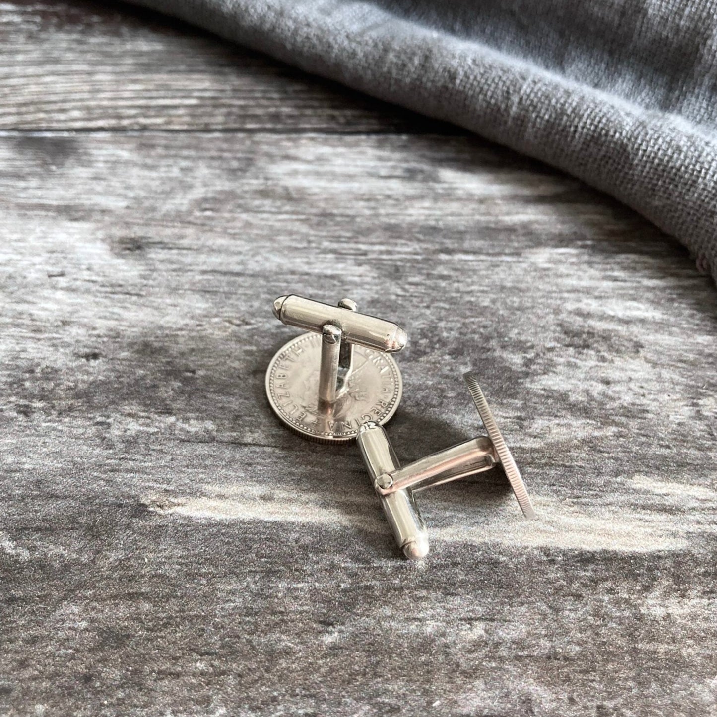 1953-1967 QEII Sixpence Cufflinks