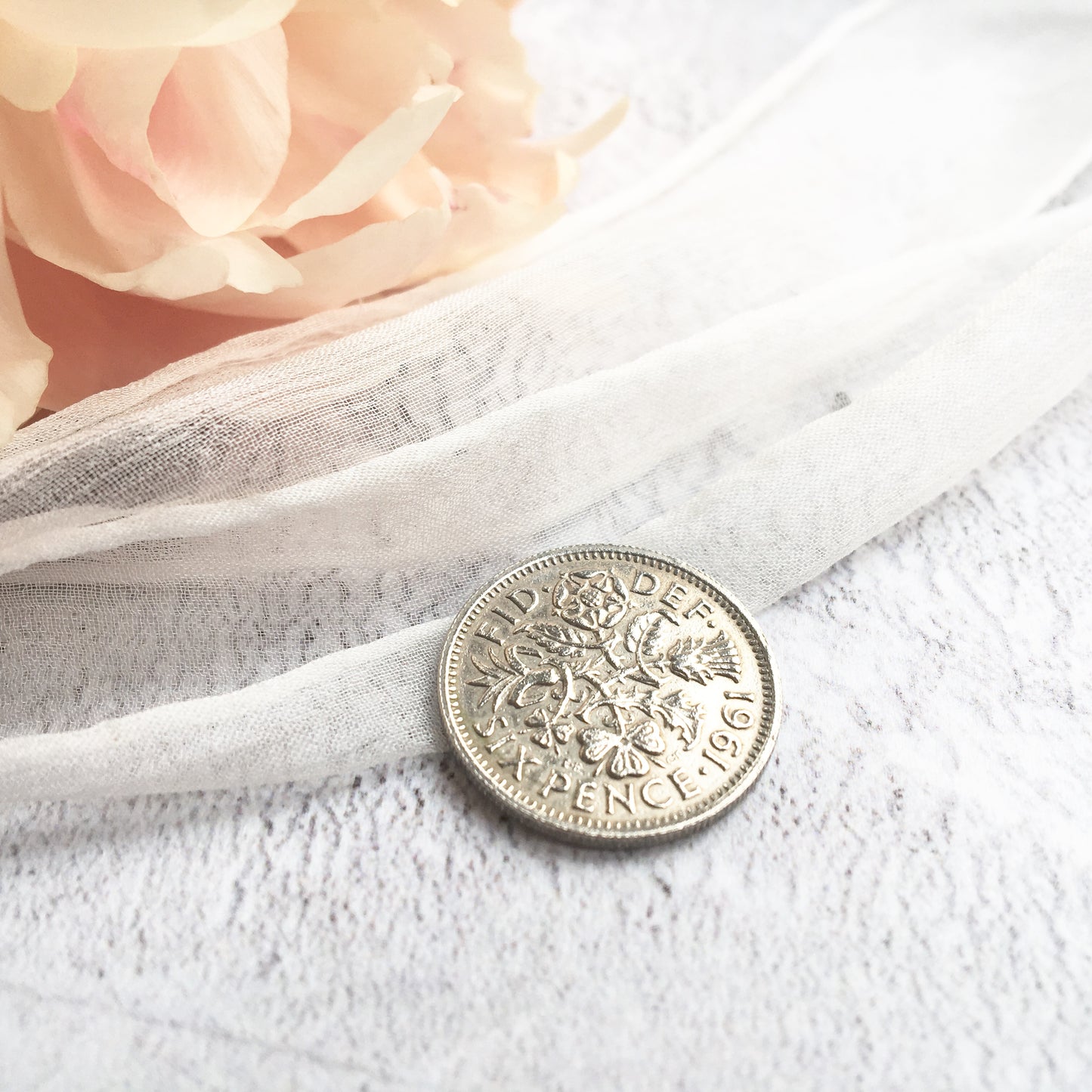 Something Old, New, Borrowed and Blue Farthing Bridal Charm